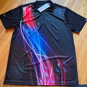 Savalino Mens bowling dry fit shirt new with tags red blue and purple SZ medium